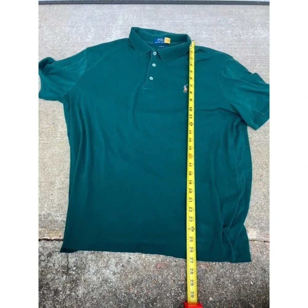 Polo Ralph Lauren Men's Classic Fit Solid Green Polo Short Sleeve Logo Size L